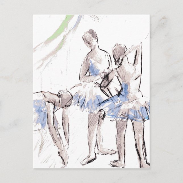 Watercolor Ballet Dancing Ballerina Postcard (Front)