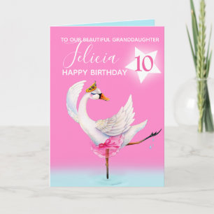 Watercolor ballet granddaughter 10th birthday card