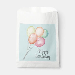 Watercolor Balloon Bunch Blue Birthday Party Favour Bags