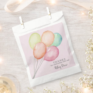 Watercolor Balloon Bunch Girl Birthday Favour Bags