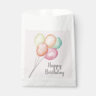 Watercolor Balloon Bunch Pink Birthday Party Favour Bags