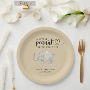 Watercolor balloon elephant paper plate