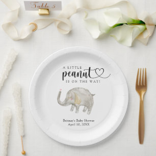 Watercolor balloon elephant paper plate