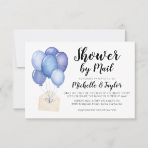 Watercolor Balloon Virtual Baby Shower Invite Card