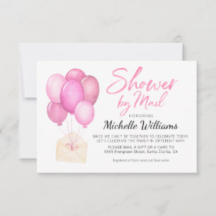 Watercolor Balloon Virtual Baby Shower Invite Card