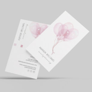 Watercolor Balloons Event Planner Business Card