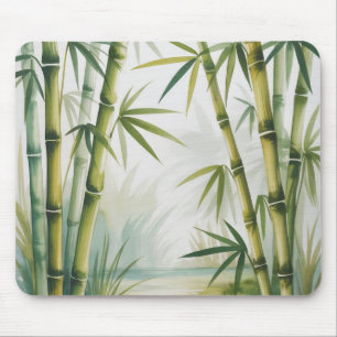 Watercolor Bamboo Forest Island Breeze Mouse Pad