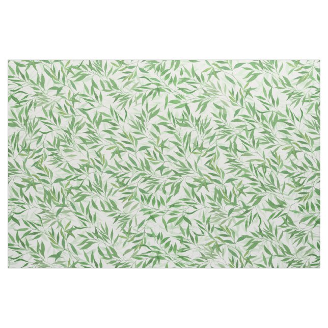 Watercolor Bamboo Leaf Branches Vines Forest Fabric (Yard)
