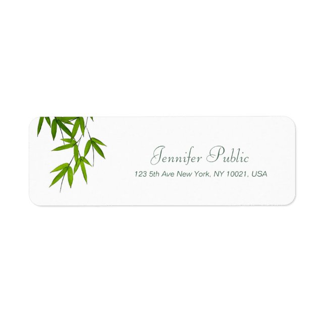 Watercolor Bamboo Leaves Template Hand Script Chic (Front)