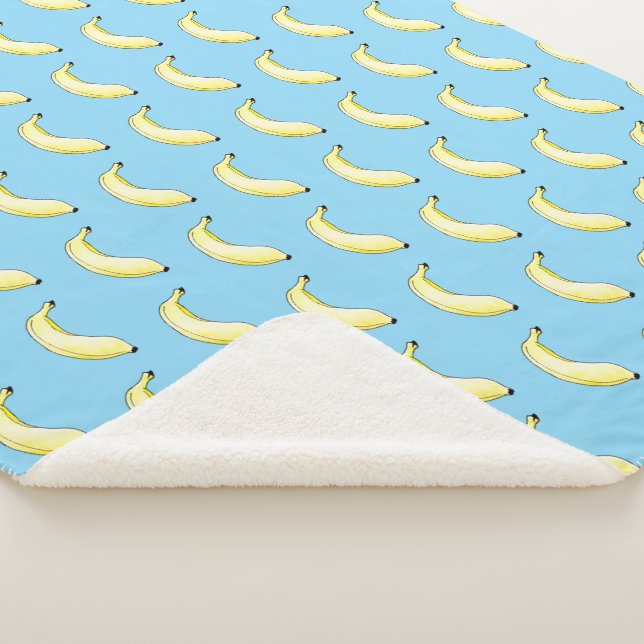 watercolor banana sherpa blanket (3/4)
