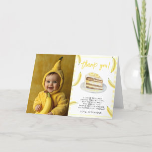 Watercolor Bananas Birthday Thank You Card