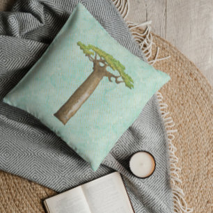 Watercolor Baobab Tree  Cushion