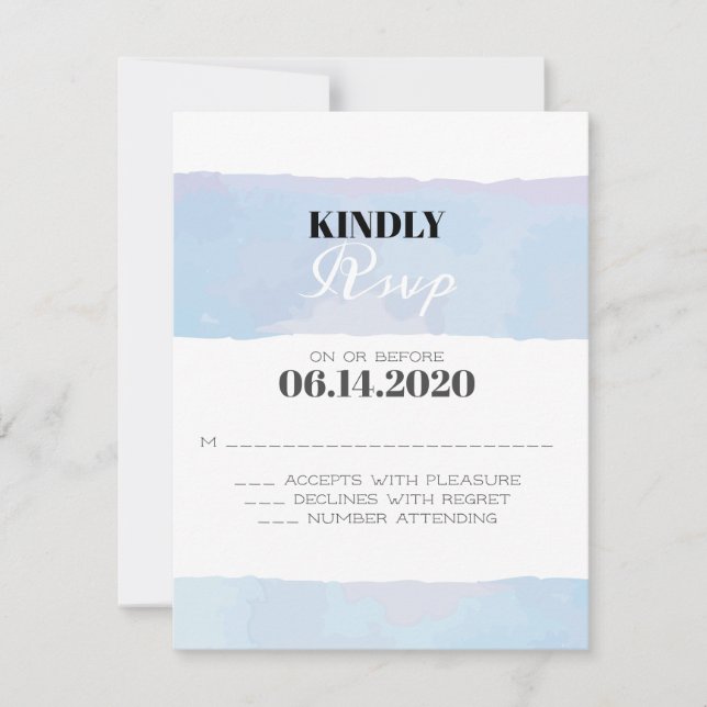 WATERCOLOR Bar Bat Mitzvah Reply Response Card (Front)