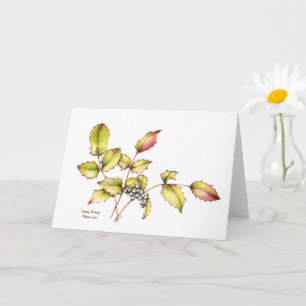 Watercolor barberry greeting card