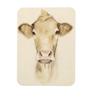 Watercolor Barn Animals   Cow Magnet