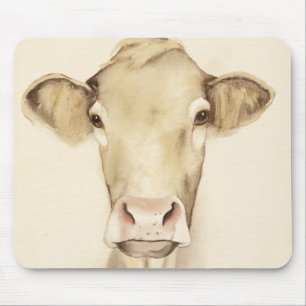 Watercolor Barn Animals   Cow Mouse Mat