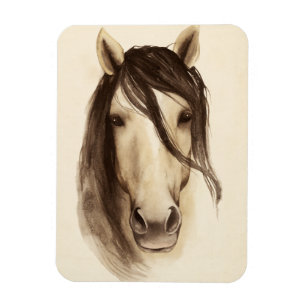 Watercolor Barn Animals Horse Magnet