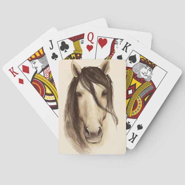 Watercolor Barn Animals | Horse Playing Cards (Back)