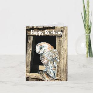 Watercolor Barn Owl Bird Nature Wildlife Birthday Holiday Card