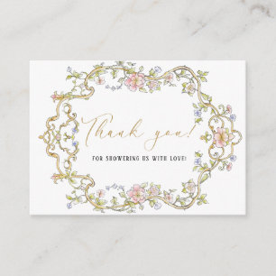 Watercolor baroque flowers baby showEnclosure Card