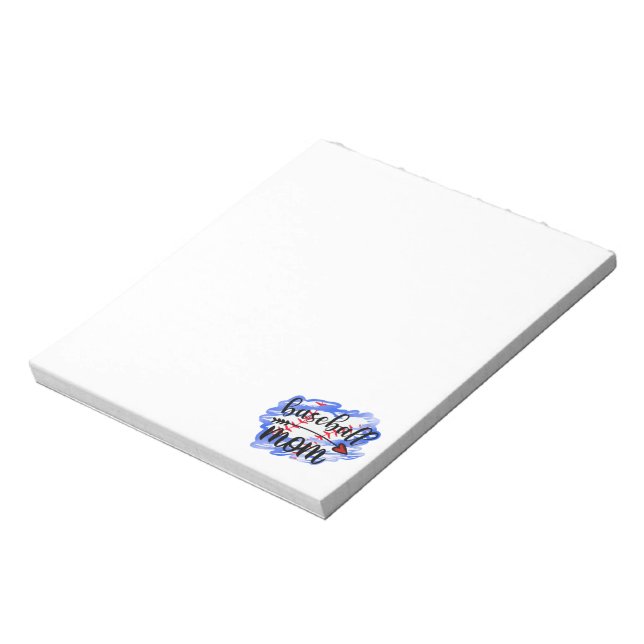 Watercolor Baseball Ball Baseball Mum Notepad (Rotated)