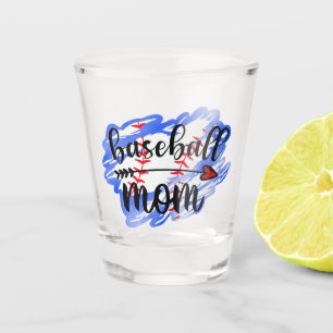 Watercolor Baseball Ball Baseball Mum Shot Glass