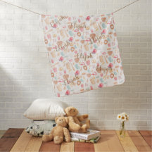 Watercolor baseball design for boys baby blanket