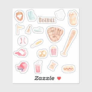 Watercolor Baseball stickers