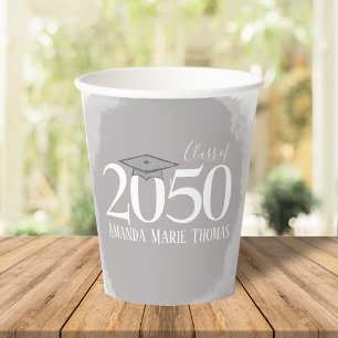 Watercolor Basic Black Grey Graduation Simple Paper Cups