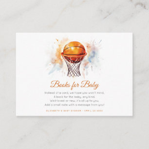 Watercolor Basketball Baby Shower Enclosure Card