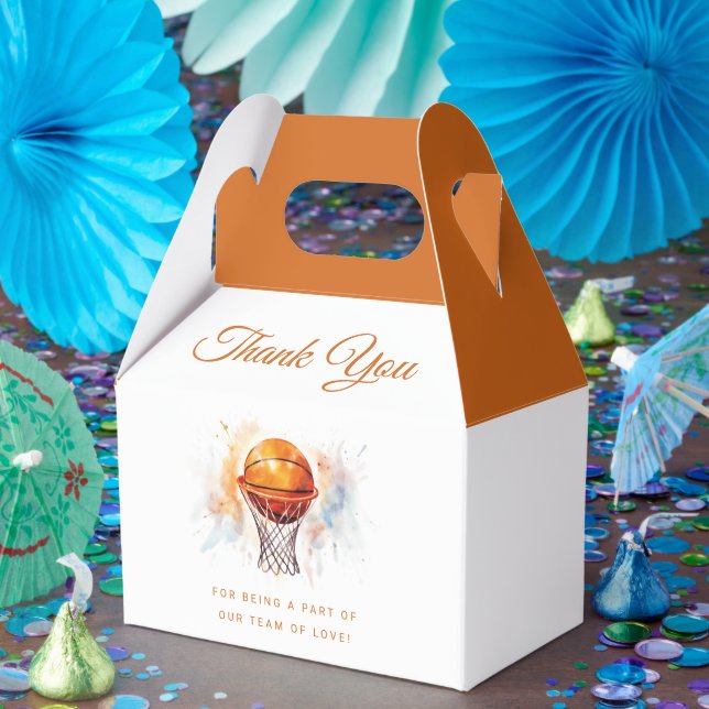 Watercolor Basketball Baby Shower Favour Box (Party)