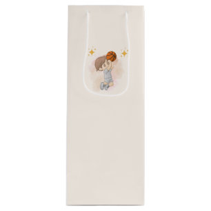 Watercolor Basketball Birthday Party Wine Gift Bag