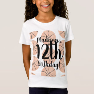 Watercolor Basketball Birthday Shirts for Girls
