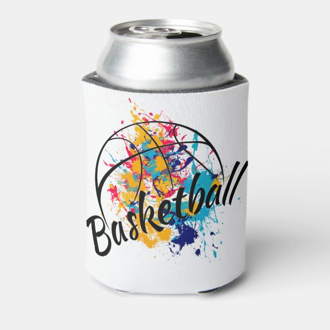 Watercolor Basketball    Can Cooler (Can Back)