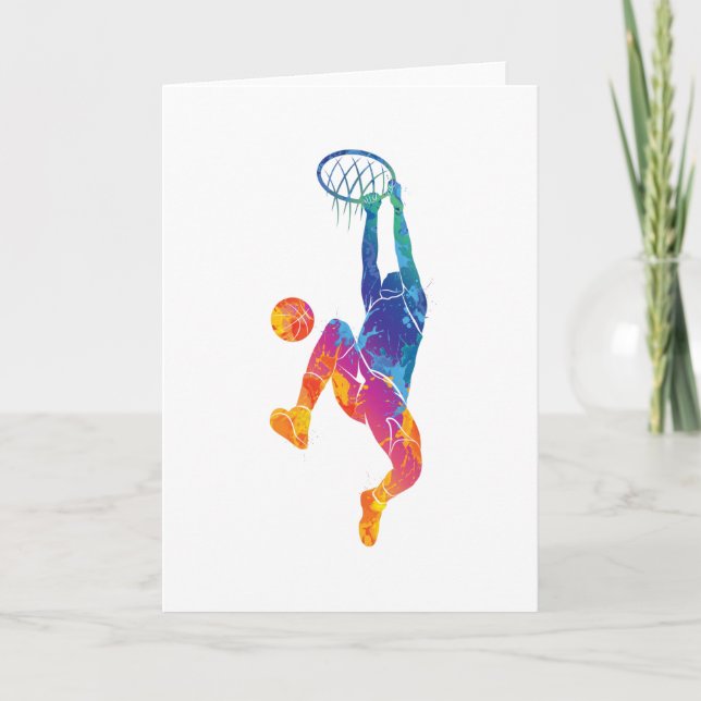 Watercolor Basketball Card (Front)