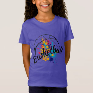 Watercolor Basketball Girl T-Shirt