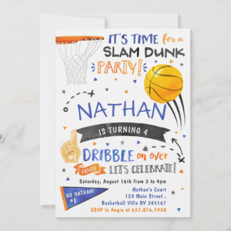 Watercolor Basketball Invitation