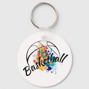 Watercolor Basketball Key Ring