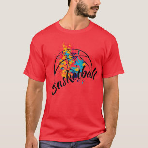 Watercolor Basketball Mens T-Shirt