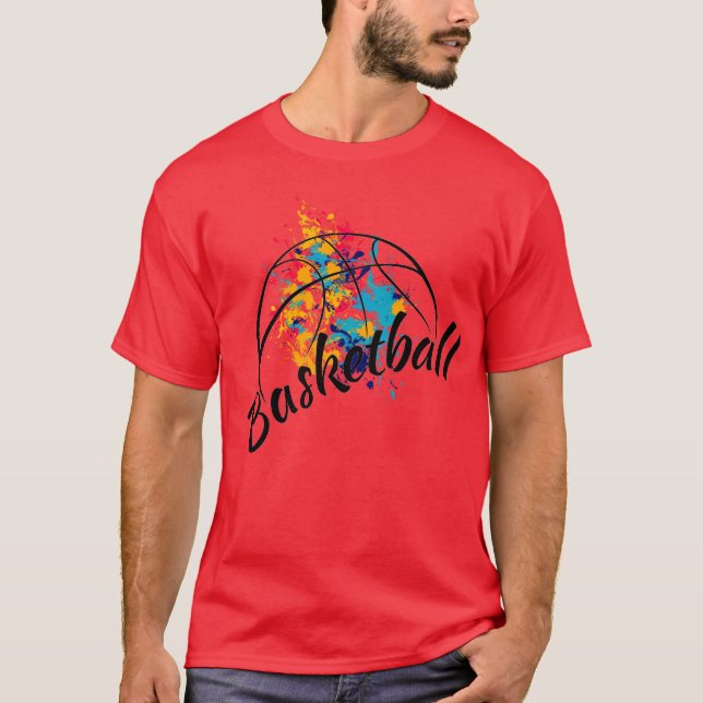 Watercolor Basketball Mens  T-Shirt (Front)