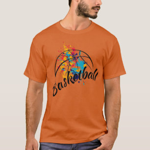 Watercolor Basketball Mens T-Shirt
