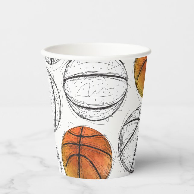 Watercolor Basketball Party Cups (Front)