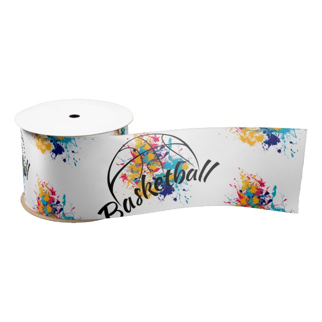 Watercolor Basketball      Satin Ribbon (Spool)