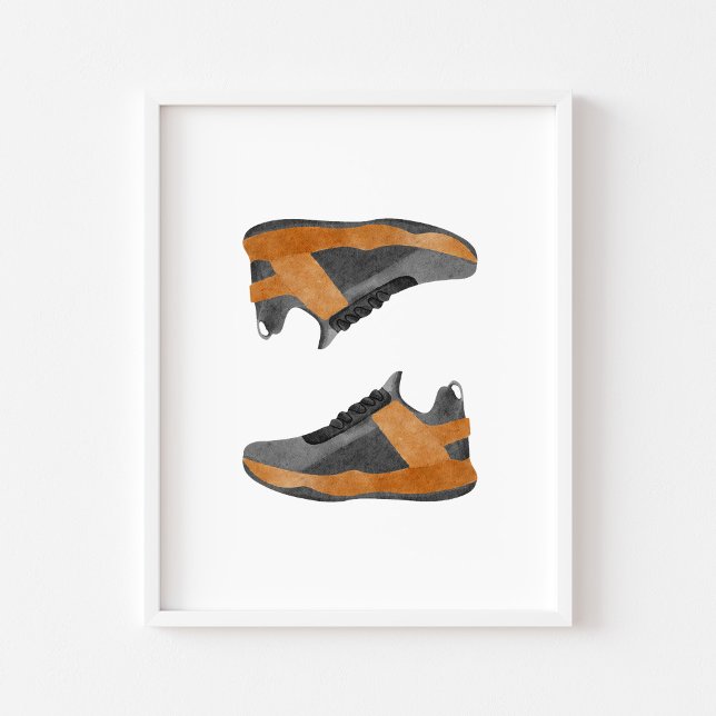 Watercolor basketball shoes poster (Creator Uploaded)
