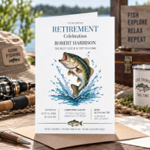 Watercolor Bass Fishing Retirement Party