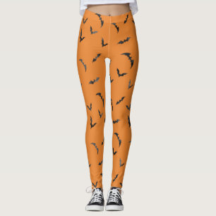 Watercolor Bats Halloween Leggings