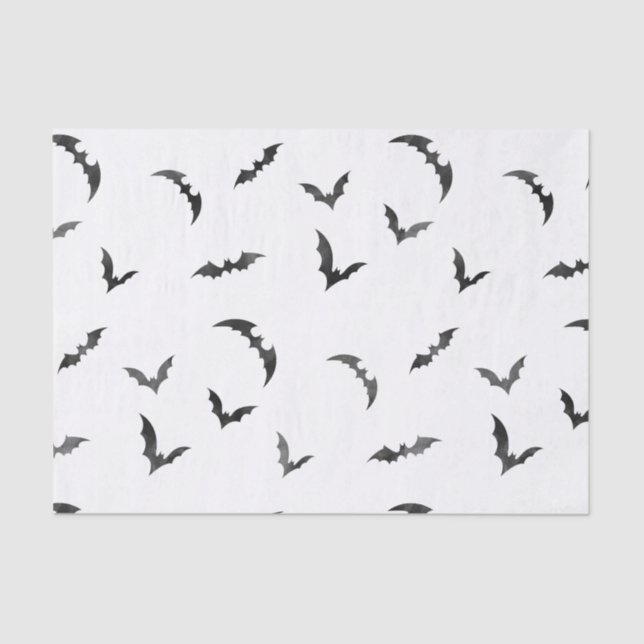Watercolor Bats Halloween Tissue Paper (Front)