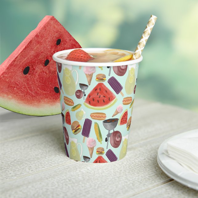 Watercolor BBQ Paper Cups (Creator Uploaded)