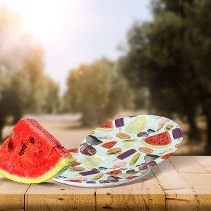 Watercolor BBQ Paper Plate