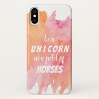 Watercolor Be a Unicorn in a Field of Horses